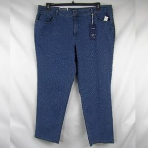 Charter Club Dot Print Tummy Control Jeans Plus Sz